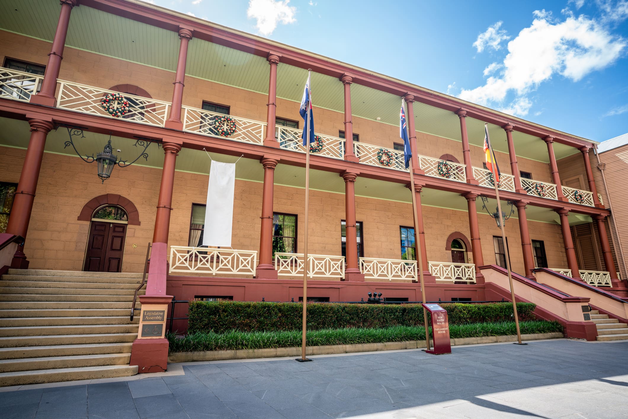 Parliament House of New South Wales building exterior view in Sydney NSW Australia